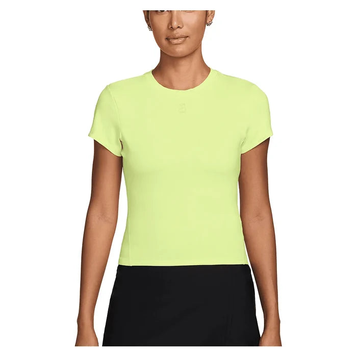 Women's Court Dri-FIT Advantage Short Sleeve Top Lt Lemon Twist and Black
