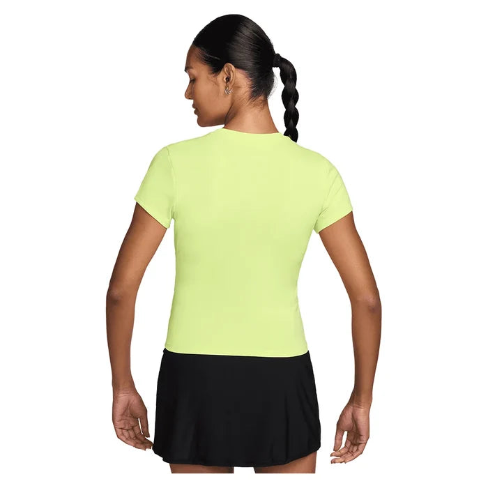 Women's Court Dri-FIT Advantage Short Sleeve Top Lt Lemon Twist and Black