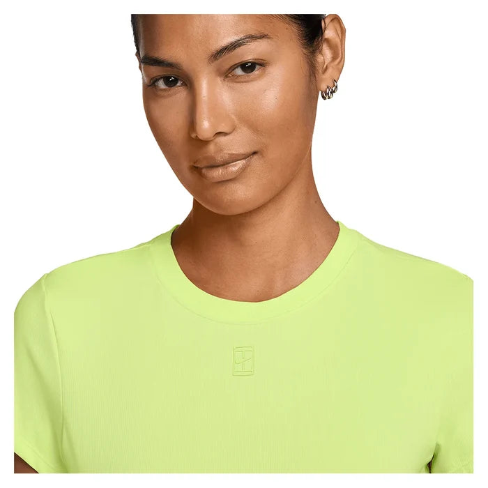 Women's Court Dri-FIT Advantage Short Sleeve Top Lt Lemon Twist and Black
