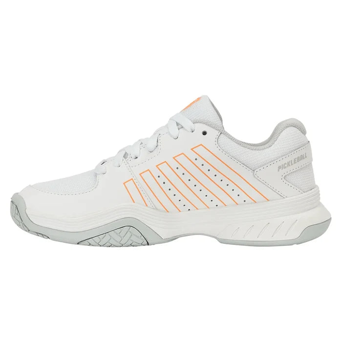 Women's Court Express Pickleball Shoes White and Blazing Orange