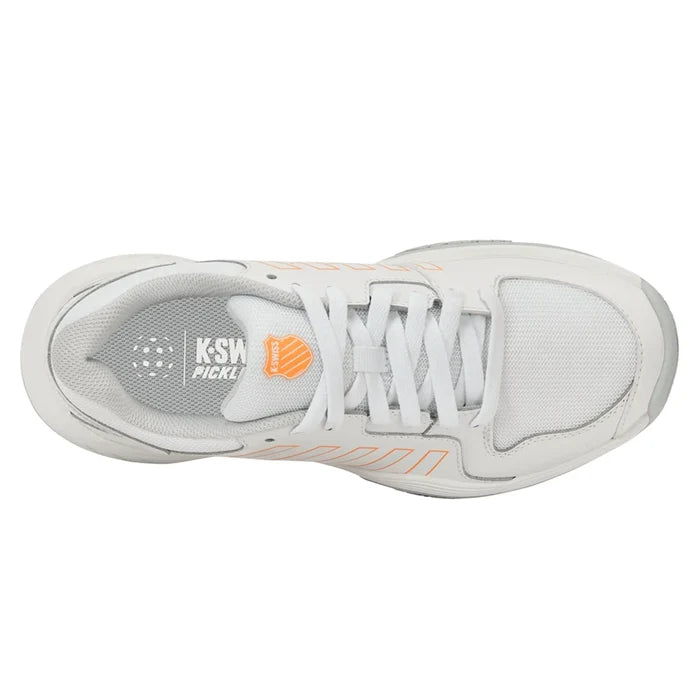 Women's Court Express Pickleball Shoes White and Blazing Orange