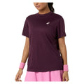 Women's Court  Short Sleeve Top Dark Aubergine, Asics, Dark Aubergine, Pickleball Express, 2042A371-500F26-DARK-AUBERGINE-1