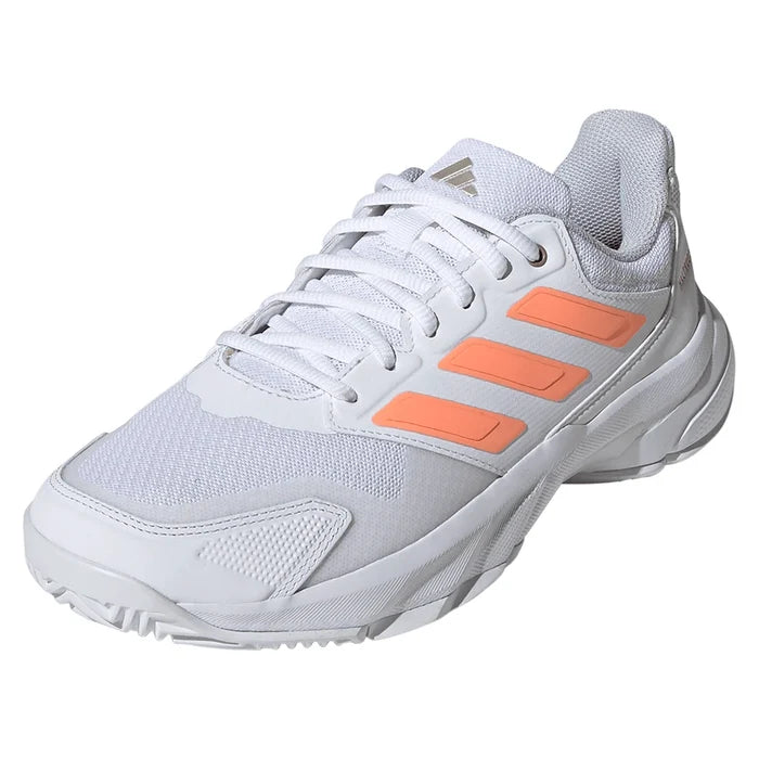 Women's CourtJam Control 3 Shoes Core White and Beam Orange