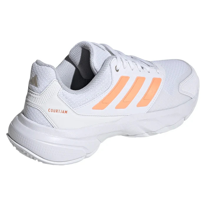 Women's CourtJam Control 3 Shoes Core White and Beam Orange
