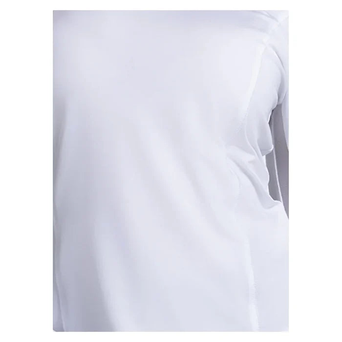Women's Double Play Long Sleeve Tennis Top White and Black, Lucky In Love, Tennis Express, CX199-121-4