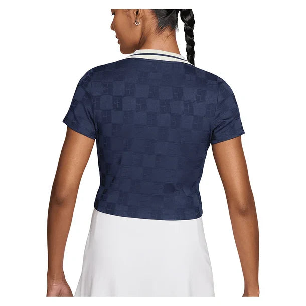 Women's Dri-FIT Court Collection Cropped Polo Midnight Navy and Sail