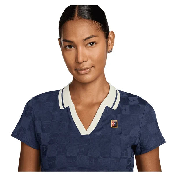 Women's Dri-FIT Court Collection Cropped Polo Midnight Navy and Sail