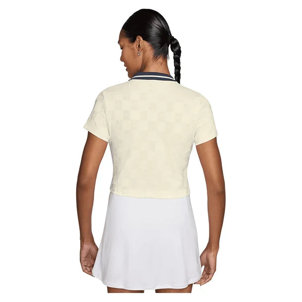 Women's Dri-FIT Court Collection Cropped Polo Sail and Midnight Navy