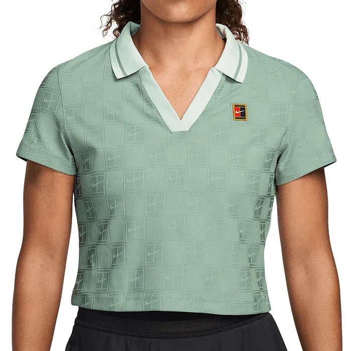 Women's Dri-FIT Court Collection Cropped Polo Steam and Barely Green