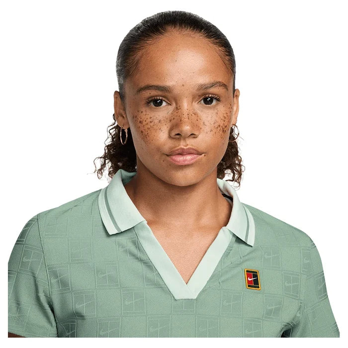 Women's Dri-FIT Court Collection Cropped Polo Steam and Barely Green