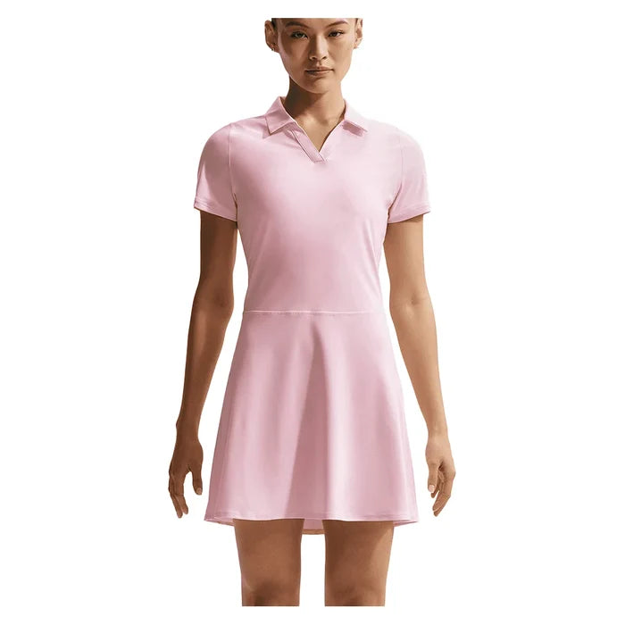 Women's Dri-FIT Victory Polo Dress Pink Foam and White
