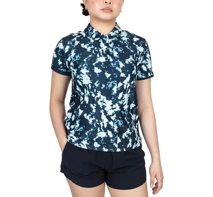 Women's Dri-FIT Victory Short Sleeve Print Polo Armory Navy and White