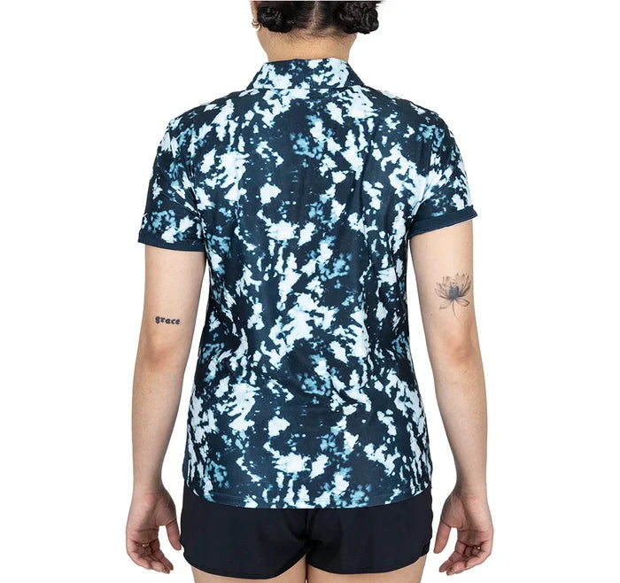 Women's Dri-FIT Victory Short Sleeve Print Polo Armory Navy and White
