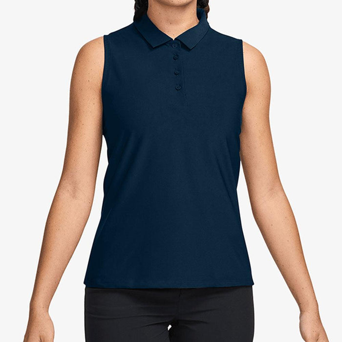 Women's Dri-Fit Victory Sleeveless Polo Armory Navy and White