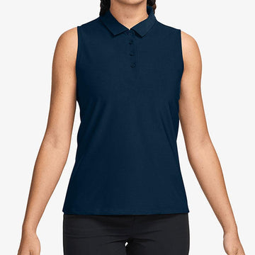 Women's Dri-Fit Victory Sleeveless Polo Armory Navy and White