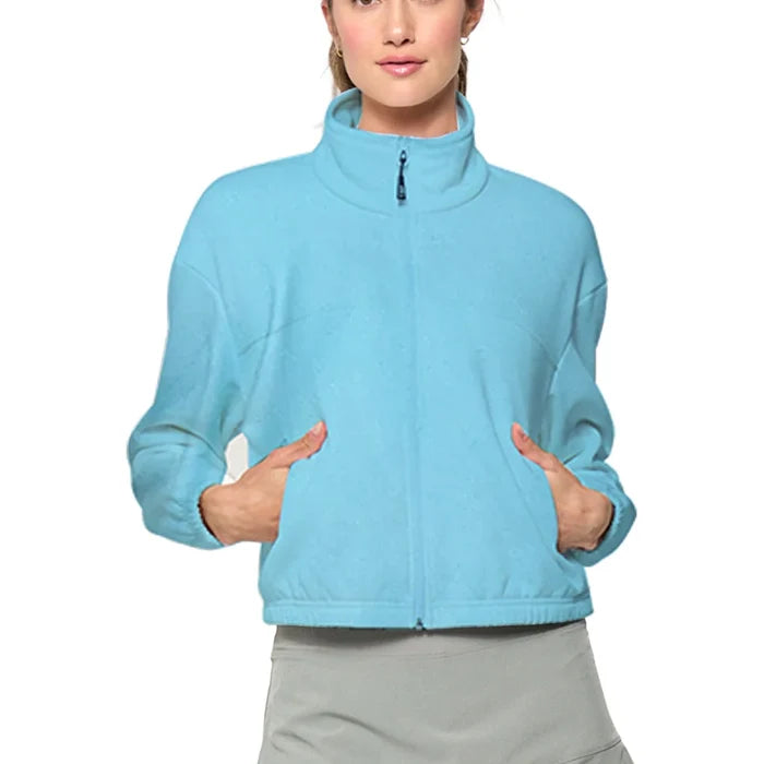 Women`s Edge Tennis Jacket White and Tiffany Blue