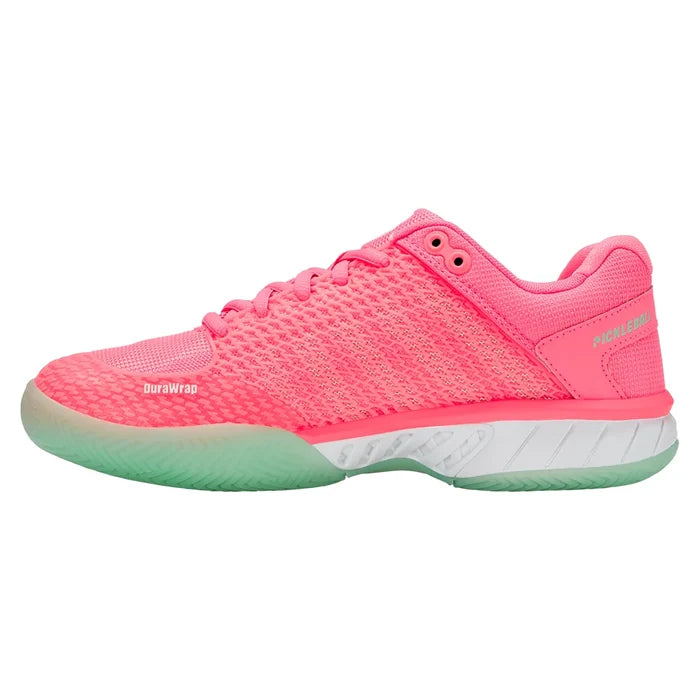 Women's Express Light Pickleball Shoes Neon Pastel Pink and White