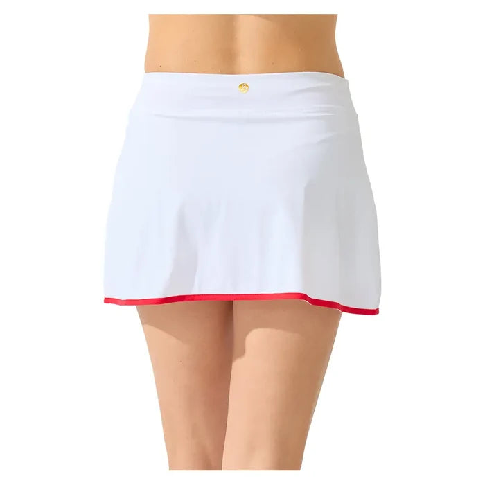 Women's Farah Skort White and Cherry Red