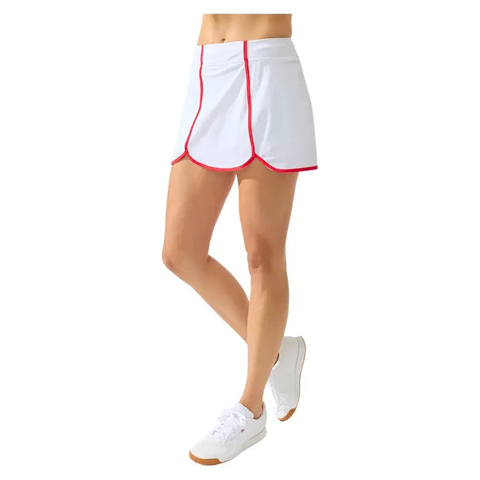 Women's Farah Skort White and Cherry Red