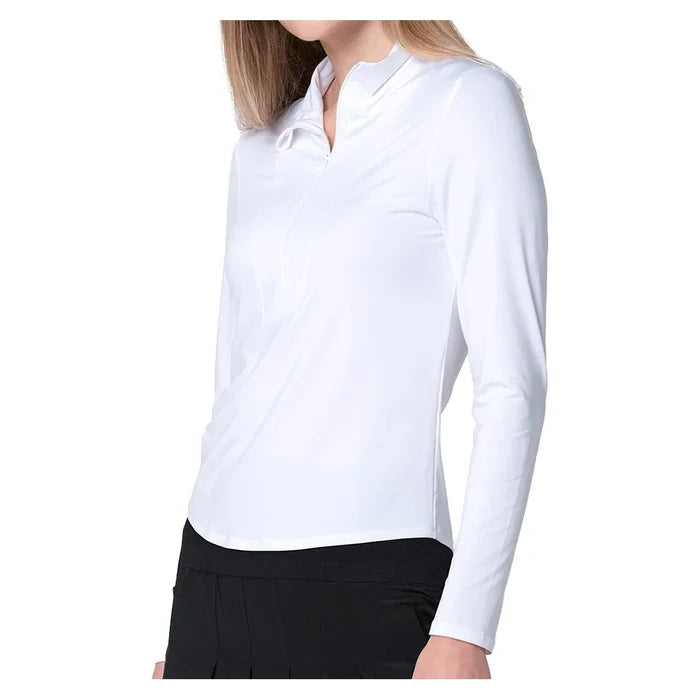 Women's Free Play Zip Long Sleeve Top White