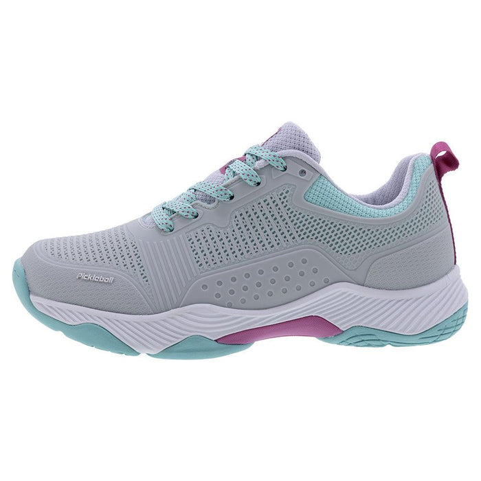Women's Fresh Shot Miami Pickleball Court Shoes Grey and Turquoise