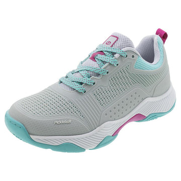 Women's Fresh Shot Miami Pickleball Court Shoes Grey and Turquoise