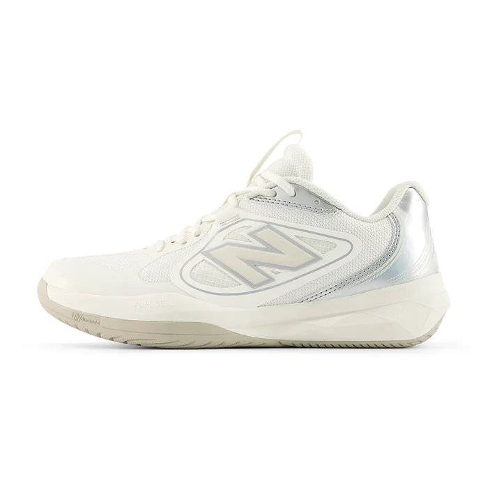 Women's FuelCell 796v5 2E Width Court Shoes Sea Salt and Metallic Silver 877 C