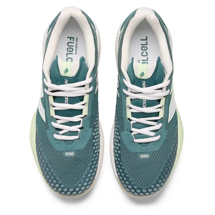 Women's FuelCell 996v6 B Width Court Shoes New Spruce and White