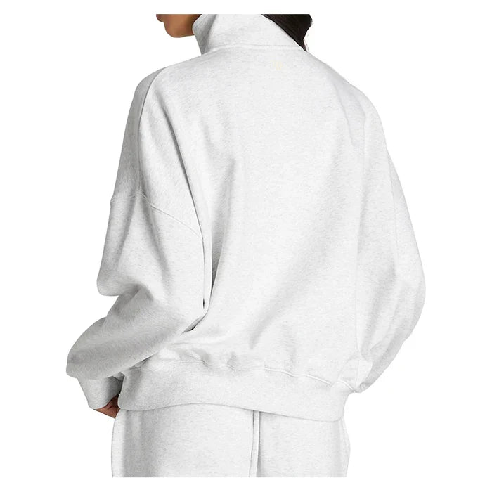 Women's Full Zip Tennis Sweatshirt Cloud Heather-Apparel-Wilson-, [current_file_name-Tennis Express