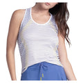 Women's Game On Stripe Tank White, Lucky In Love, White, Pickleball Express, CX206-25H110-WHITE-1