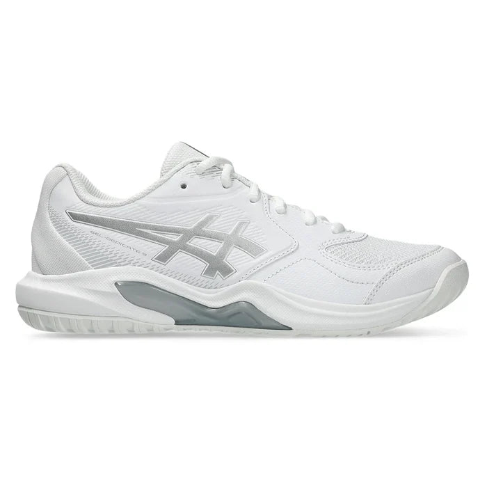 Women's GEL-Dedicate 9 Wide Shoes White and Pure Silver