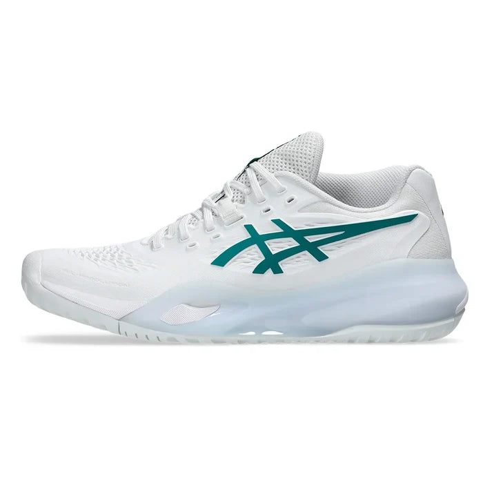 Women's GEL-Resolution X Court Shoes White and Pitch Green