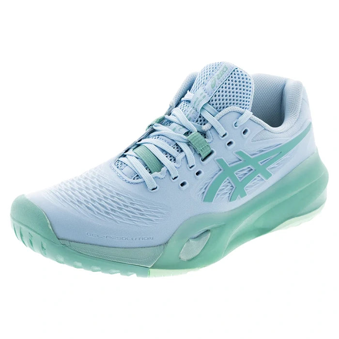 Women's GEL-Resolution X Shoes Light Blue and Oasis Green