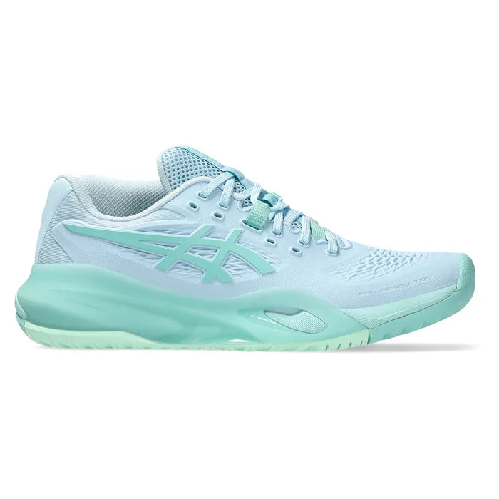 Women's GEL-Resolution X Shoes Light Blue and Oasis Green