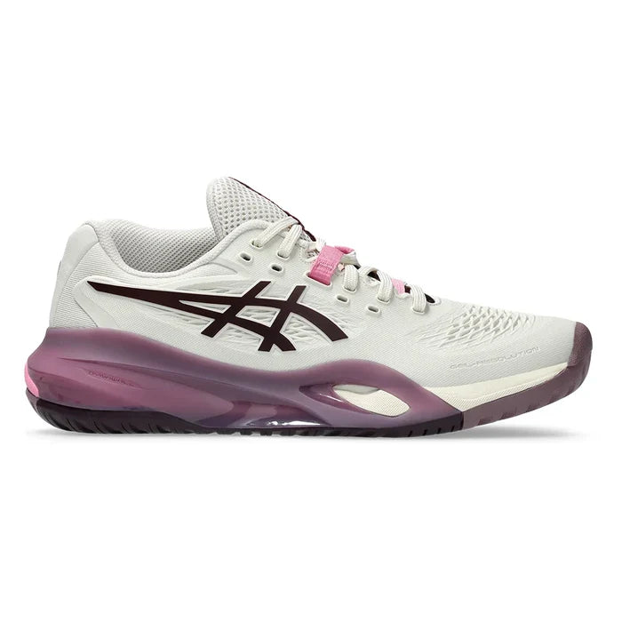 Women's GEL-Resolution X Shoes Soft Oat and Dark Aubergine
