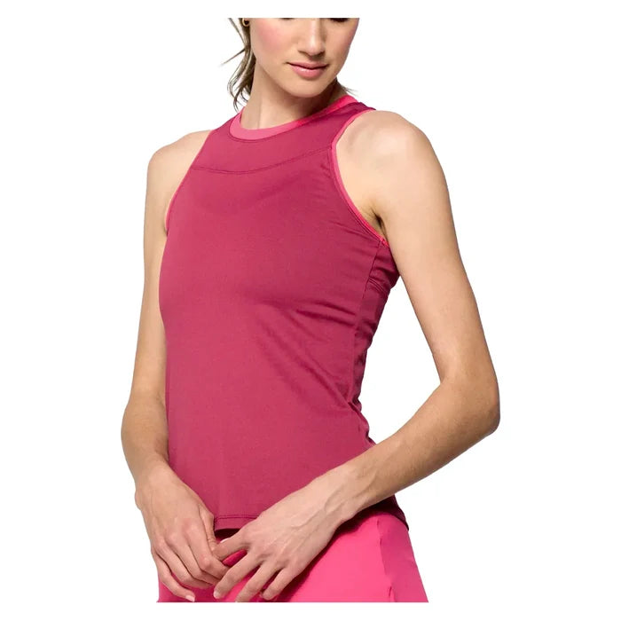Women`s Gracey Tennis Tank Burgundy and Bright Pink