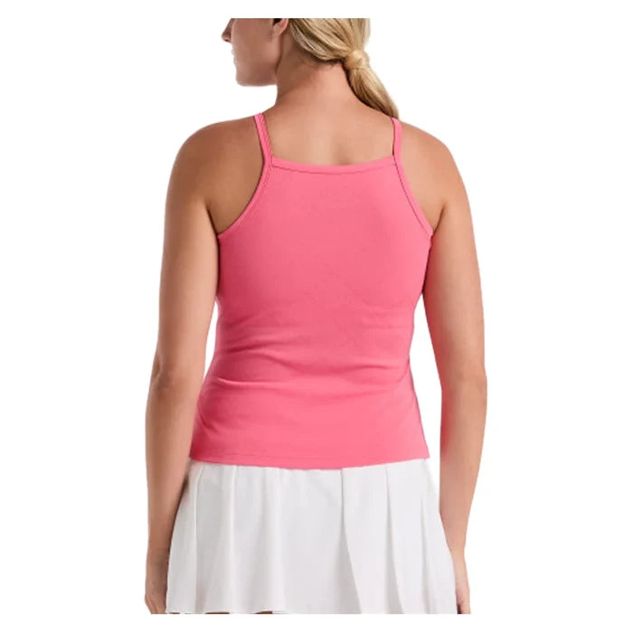 Women`s Grid Jacquard Tank with Shelf Bra Camellia Rose