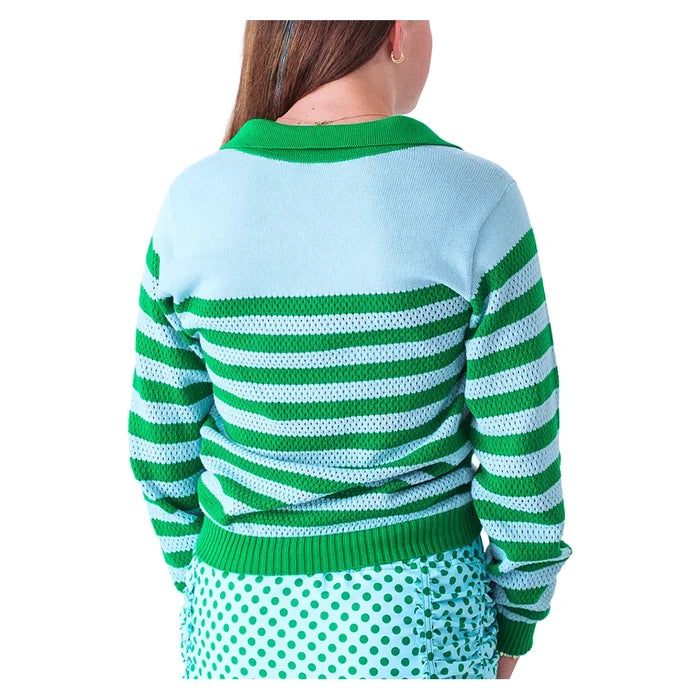 Women's Haley Sweater Green and Light Blue