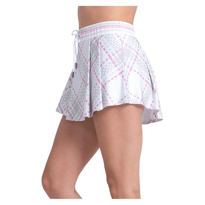 Women's High Waist Weave It To Me Skort White