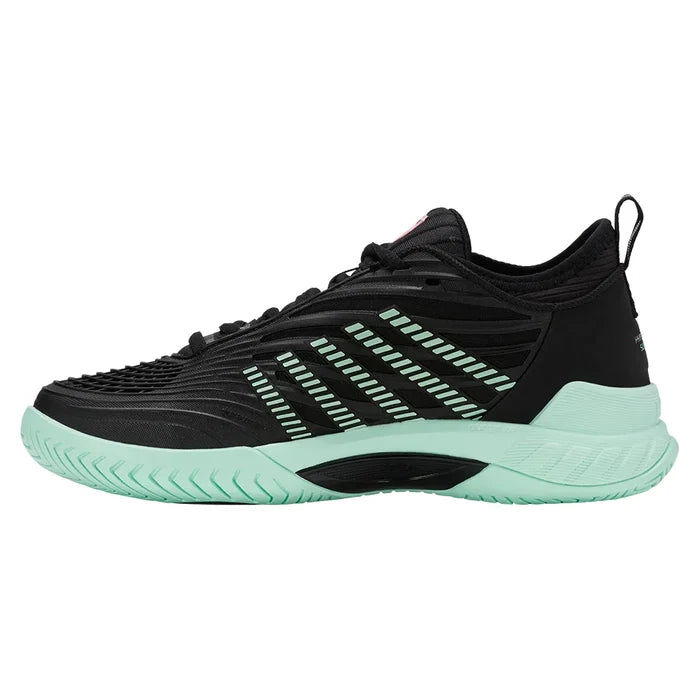 Women's Hypercourt Supreme 2 Court Shoes Black and Neon Mint