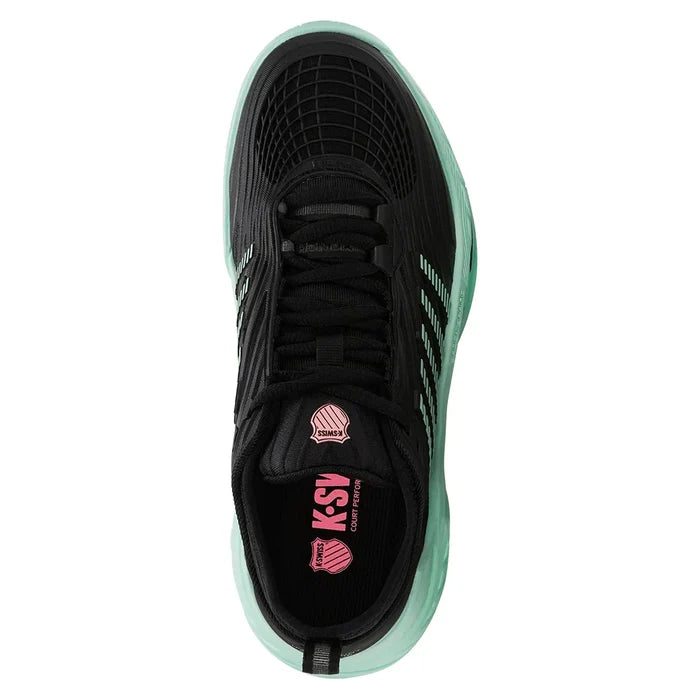 Women's Hypercourt Supreme 2 Court Shoes Black and Neon Mint