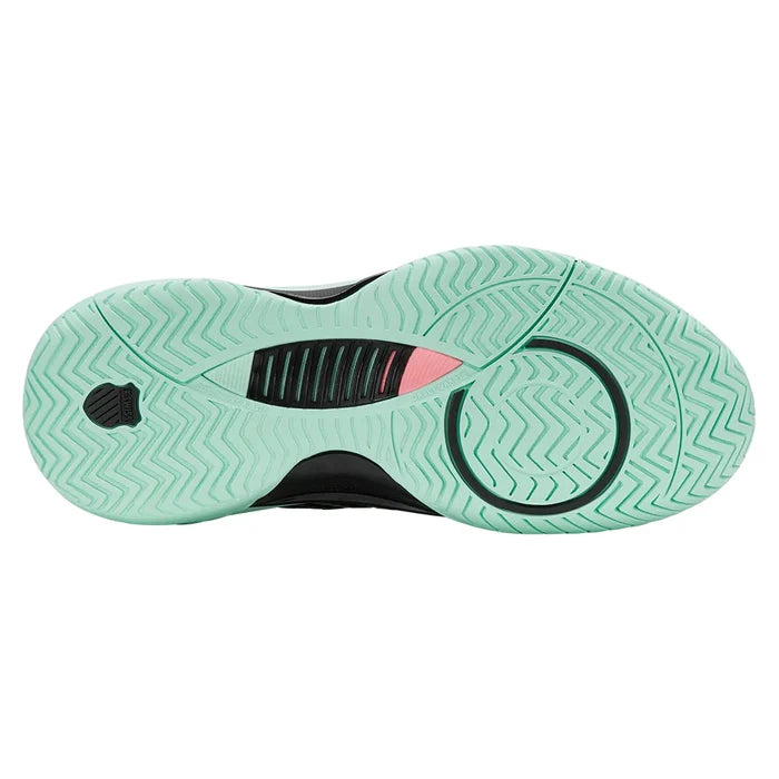 Women's Hypercourt Supreme 2 Court Shoes Black and Neon Mint
