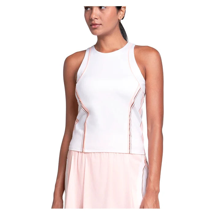 Women's Inline Tank White and Peach Frost