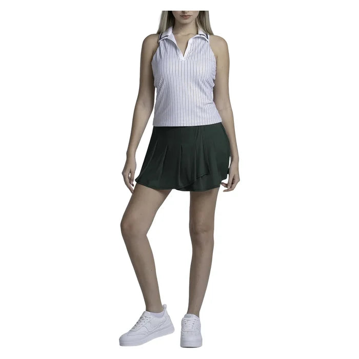 Women's Ivy Classic Polo Tank White, Lucky In Love, Pickleball Express, CX220-97G110-2