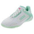 Women's K-Frame Pickleball Shoes White and Neon Mint