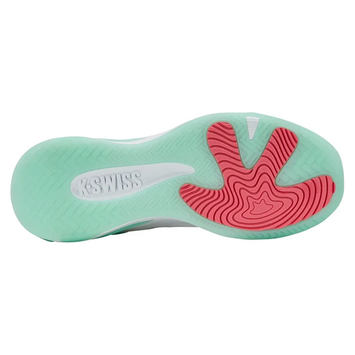 Women's K-Frame Pickleball Shoes White and Neon Mint