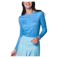 Women's Linen Play Henley Long Sleeve Top Periwinkle