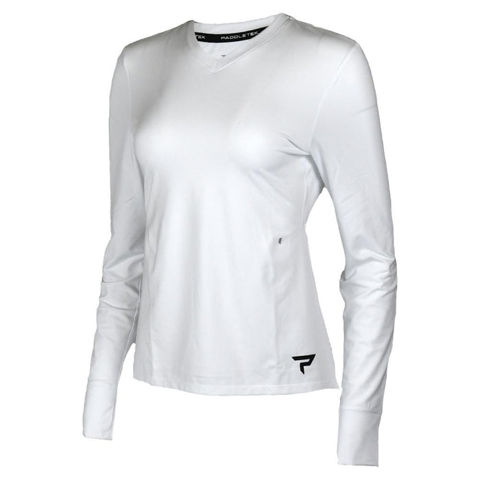 Womens Long Sleeve Performance Top White and Black