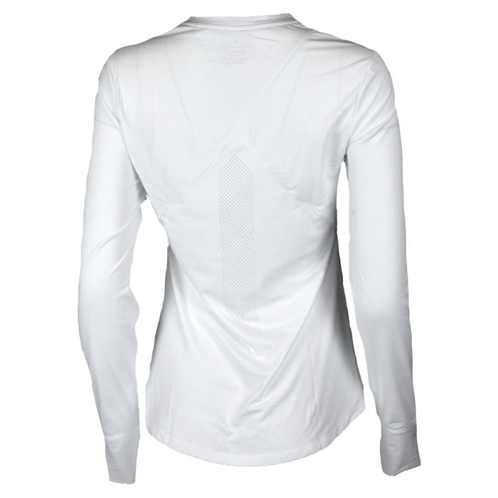 Womens Long Sleeve Performance Top White and Black