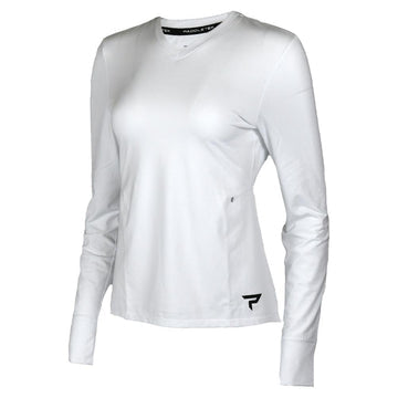 Womens Long Sleeve Performance Top White and Black